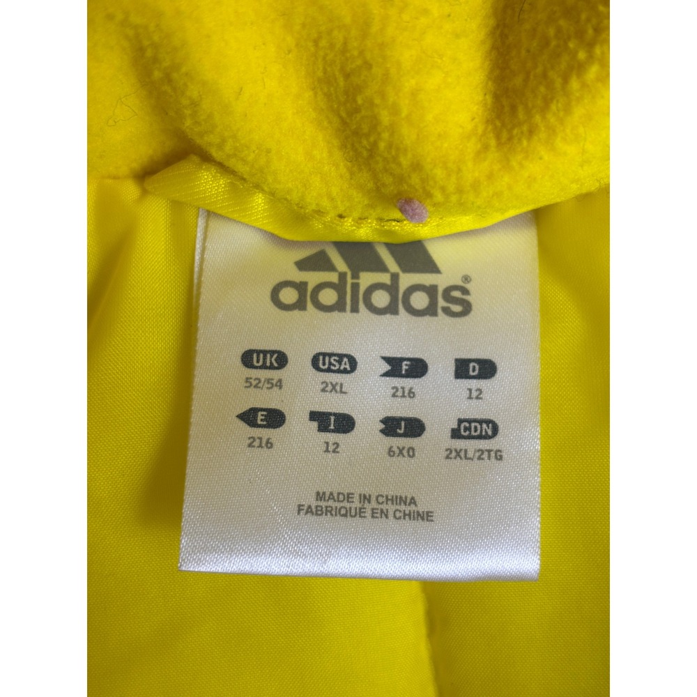 Adidas Columbus Crew MLS Soccer Sideline Parka Jacket Yellow Men 2XL Puffer Coat - Picture 7 of 8